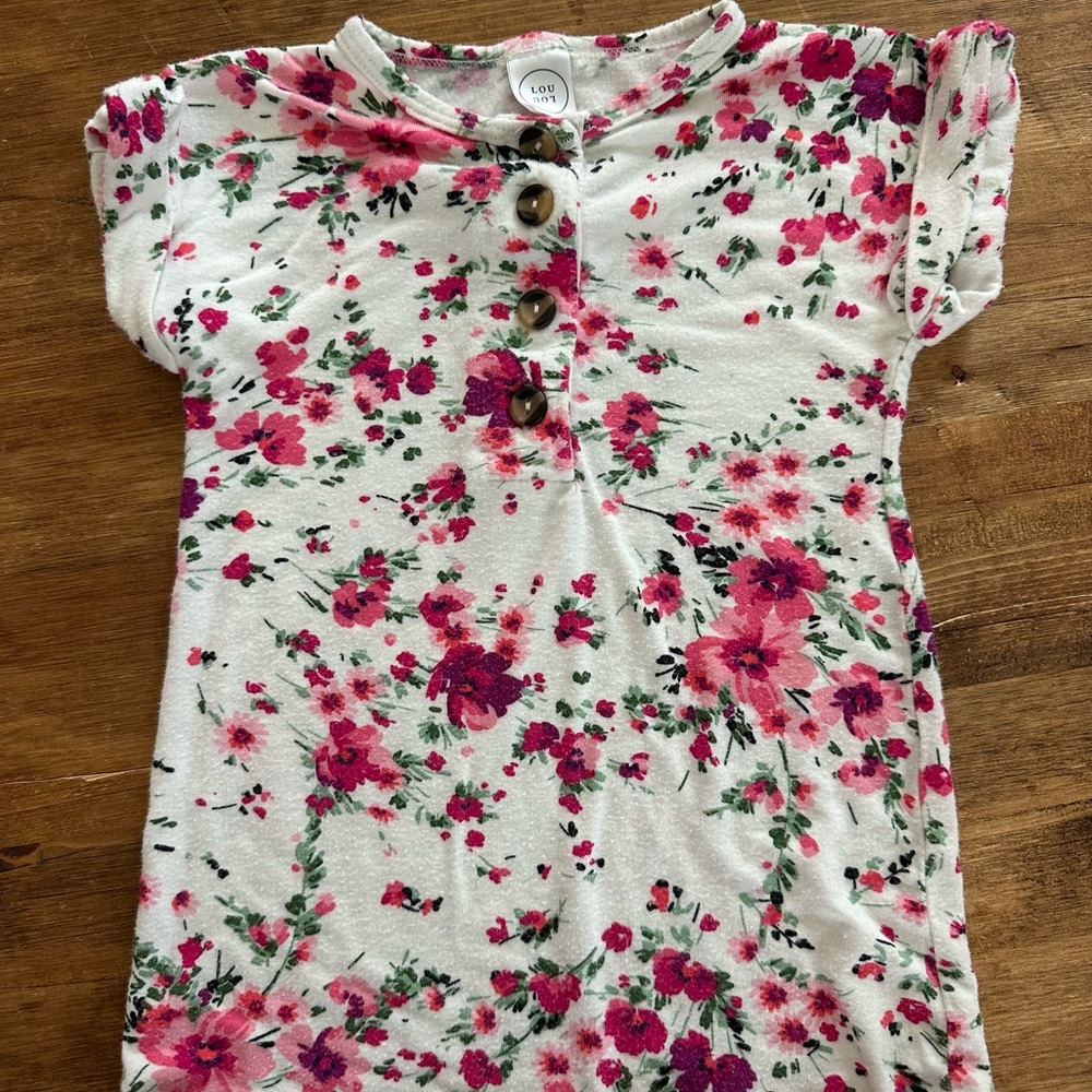 Lou Lou & Company Floral Bodysuit - Pink and White